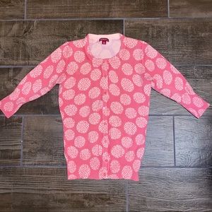 EUC Merona Patterned Coral 3/4 sleeve Cardigan
